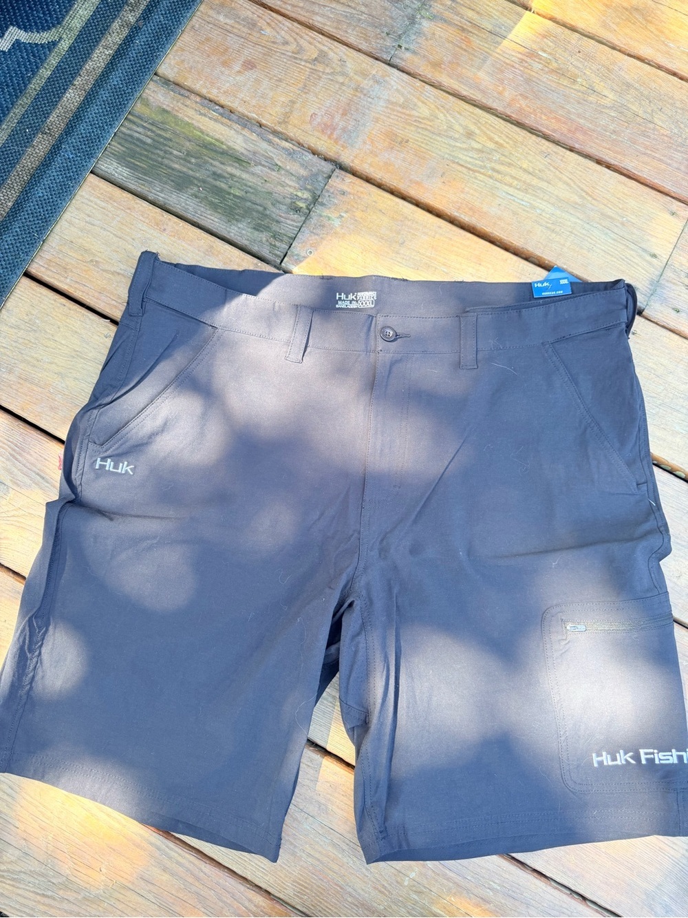 Huk Black Men's Hybrid Fishing Shorts